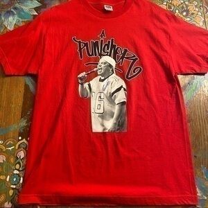 Brand New Never Worn Autographed Carlos Mencia “Punisher” Comedy Shirt size L